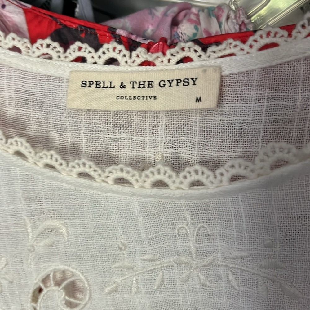 Spell and the Gypsy collective design Abigail lace crop crochet top blouse shirt - Picture 10 of 17